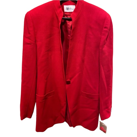 New w/o tags. 100% wool. Beautiful red blazer size 10 - Picture 1 of 6